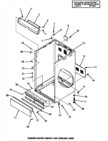 26 - Washer Outer Cabinet & Leveling Legs parts for Amana Washer Dryer Combo HS8031 from AppliancePartsPros.com