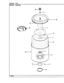12 - Tub (Rev. G-L) parts for Hoover Washer HWA2006A from AppliancePartsPros.com