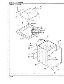 03 - Exterior parts for Hoover Washer HWA2506W from AppliancePartsPros.com