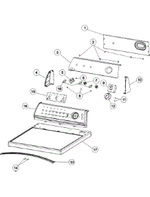 03 - Control Panel & Top parts for Admiral Dryer HYE2205AGW from AppliancePartsPros.com