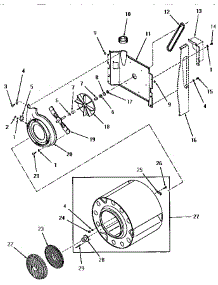 03 - Fan Assy, Drum And Lint Screen parts for Amana Dryer HZ1070 from AppliancePartsPros.com