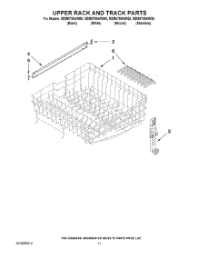 09 - Upper Rack And Track Parts parts for Maytag Dishwasher MDB6709AWW0 from AppliancePartsPros.com