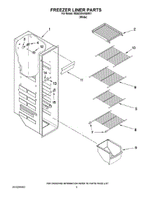 04 - Freezer Liner Parts parts for Maytag Refrigerator MSB2554AEW01 from AppliancePartsPros.com
