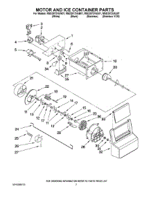 05 - Motor And Ice Container Parts parts for Maytag Refrigerator MSD2572VEB01 from AppliancePartsPros.com