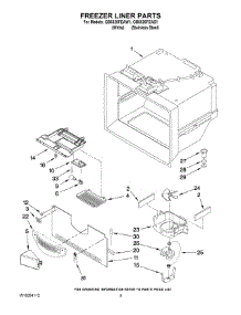 03 - Freezer Liner Parts parts for Maytag Refrigerator GB6526FEAS1 from AppliancePartsPros.com