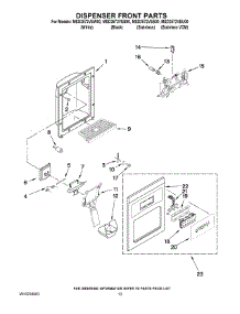 08 - Dispenser Front Parts parts for Maytag Refrigerator MSD2572VEW00 from AppliancePartsPros.com