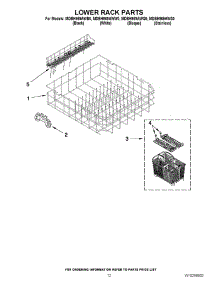 10 - Lower Rack Parts parts for Maytag Dishwasher MDBH969AWW0 from AppliancePartsPros.com