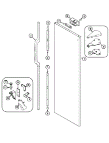 06 - Fresh Food Outer Door parts for Jenn-Air Refrigerator JRSD2790B from AppliancePartsPros.com