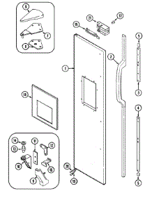 03 - Freezer Outer Door parts for Jenn-Air Refrigerator JRSD279KW from AppliancePartsPros.com