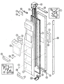 02 - Freezer Door parts for Jenn-Air Refrigerator JRSDE227B / DQ36A from AppliancePartsPros.com