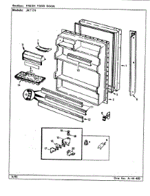 02 - Fresh Food Door (B / M Cj23a) parts for Jenn-Air Refrigerator JRT174W / CJ23A from AppliancePartsPros.com