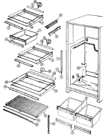 02 - Shelves & Accessories (B / M Dj24a) parts for Jenn-Air Refrigerator JRT175A / DJ24A from AppliancePartsPros.com