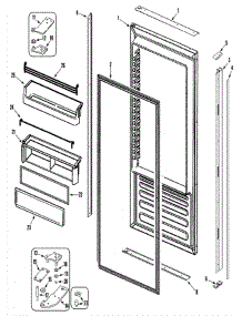 07 - Fresh Food Door parts for Admiral Refrigerator JS229FSBGB from AppliancePartsPros.com