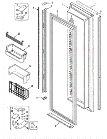 05 - Freezer Door parts for Admiral Refrigerator JS229FSXPB from AppliancePartsPros.com