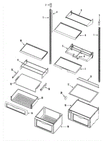 11 - Shelves & Accessories (Fresh Food) parts for Admiral Refrigerator JS829SEBGB from AppliancePartsPros.com