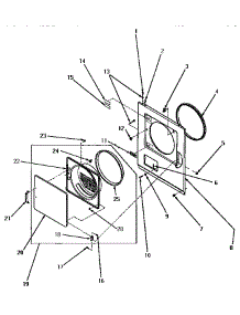 07 - Loading Door, Front Panels & Access Door parts for Amana Dryer KE5313 from AppliancePartsPros.com