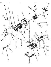 08 - Motor, Exhaust Fan & Belt parts for Amana Dryer KE5313 from AppliancePartsPros.com