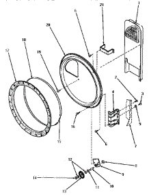 11 - Rear Blkhd, Felt Seal & Cylinder Roller parts for Amana Dryer KG5319 from AppliancePartsPros.com