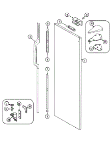 06 - Fresh Food Outer Door parts for Admiral Refrigerator KG66U50 from AppliancePartsPros.com
