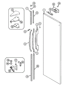 06 - Fresh Food Outer Door parts for Admiral Refrigerator KGU6650 from AppliancePartsPros.com