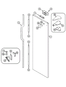 06 - Fresh Food Outer Door parts for Admiral Refrigerator KGU6700BS from AppliancePartsPros.com