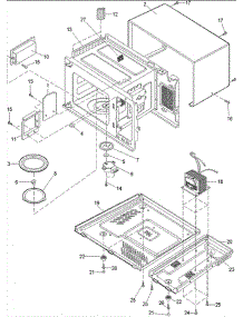 03 - Oven Cavity & Basepan parts for Amana Microwave LD10 / P1323502M from AppliancePartsPros.com