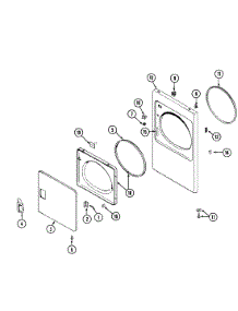 04 - Door parts for Maytag Dryer LDE8416ACM from AppliancePartsPros.com