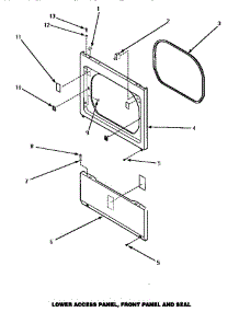 09 - Lower Access Panel, Front Panel & Seal parts for Amana Dryer LE1007W / P1177601W W from AppliancePartsPros.com