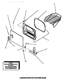 08 - Loading Door With Drying Rack parts for Amana Dryer LE4407W / P1163601W W from AppliancePartsPros.com