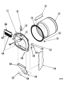 03 - Fr Blkhd, Air Duct, Felt Seal & Cylinder parts for Amana Dryer LE8207W2B / PLE8207W2 B from AppliancePartsPros.com