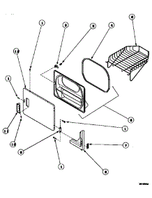 07 - Loading Door With Drying Rack parts for Amana Dryer LE8317W2B / PLE8317W2 B from AppliancePartsPros.com