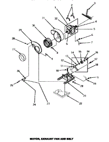 10 - Motor, Exhaust Fan & Belt parts for Amana Dryer LE8607W / P1163618W W from AppliancePartsPros.com