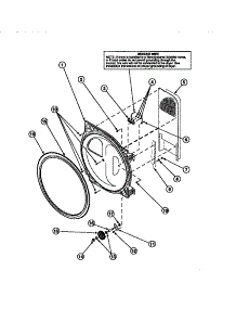19 - Rear Blkhd / Seal / Cylinder Roller / Term Blk parts for Amana Dryer LE9207L2 / PLE9207L2 from AppliancePartsPros.com