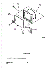 04 - Loading Door parts for Amana Dryer LES33AW / PLES33AW from AppliancePartsPros.com