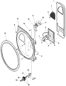 06 - R Bulkhead, Seal, Rollers, And Air Duct parts for Amana Dryer LES34AW / PLES34AW from AppliancePartsPros.com
