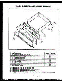 03 - Black Glass Storage Drawer Assy parts for Amana Range LEU108 from AppliancePartsPros.com