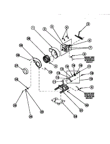 15 - Motor, Exhaust Fan And Belt parts for Amana Dryer LG8109W2 / PLG8109W2 from AppliancePartsPros.com