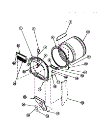 03 - Fr Blkhd, Air Duct, Felt Seal & Cylinder parts for Amana Dryer LG8111WB / PLG8111WB from AppliancePartsPros.com