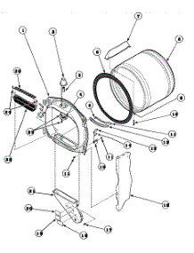 03 - Fr Blkhd, Air Duct, Felt Seal & Cylinder parts for Amana Dryer LG8163WM / PLG8163WM from AppliancePartsPros.com