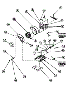 15 - Motor, Exhaust Fan And Belt parts for Amana Dryer LG8219L2 / PLG8219L2 from AppliancePartsPros.com