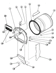 03 - Fr Blkhd, Air Duct, Felt Seal & Cylinder parts for Amana Dryer LG8469W2 / PLG8469W2 from AppliancePartsPros.com