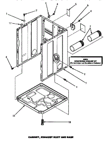 03 - Cabinet, Exhaust Duct & Base parts for Amana Dryer LG8509W / P1163607W W from AppliancePartsPros.com
