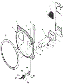 07 - R Bulkhead, Seal, Rollers, And Air Duct parts for Amana Dryer LGS10AW / PLGS10AW from AppliancePartsPros.com