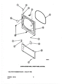 05 - Lower Access Panel, Front Panel And Seal parts for Amana Dryer LGS19AW / PLGS19AW from AppliancePartsPros.com