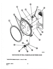 08 - Bulkhead / Felt Seal / Cyl Roller & Term Blk parts for Amana Dryer LGS33AW / PLGS33AW from AppliancePartsPros.com