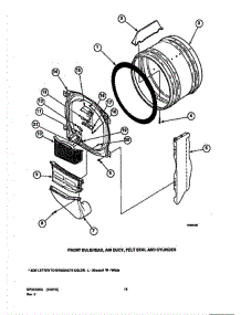 07 - Fr Blkhd, Air Duct, Felt Seal & Cylinder parts for Amana Dryer LGS33AW / PLGS33AW from AppliancePartsPros.com
