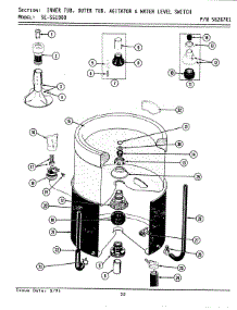 12 - Inner / Outer Tub,Agitator & Wtr Levl Swth parts for Maytag Washer Dryer Combo LSE1000 from AppliancePartsPros.com