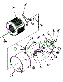 08 - Inner Basket / Trunnion / Brg Hsg & Pully parts for Amana Washer LTA85AW / PLTA85AW from AppliancePartsPros.com