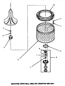 02 - Agitator / Drive Bell / Seal Kit / Tub & Hub parts for Amana Washer LW1000W / P1177501W W from AppliancePartsPros.com