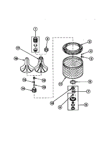 02 - Agitator / Drive Bell / Seal Kit / Tub & Hub parts for Amana Washer LW2501W2 / PLW2501W2 B from AppliancePartsPros.com
